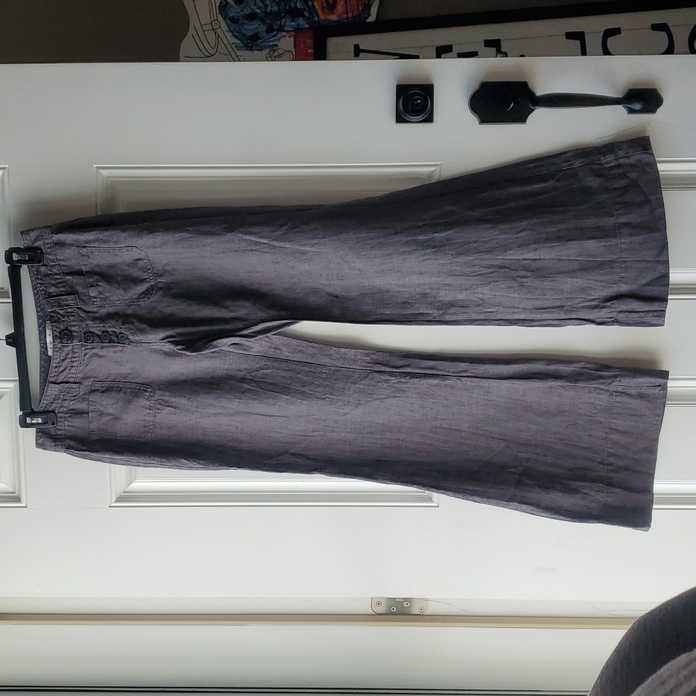 Cabi 100% Linen Flare Button-Fly Sailor Pants